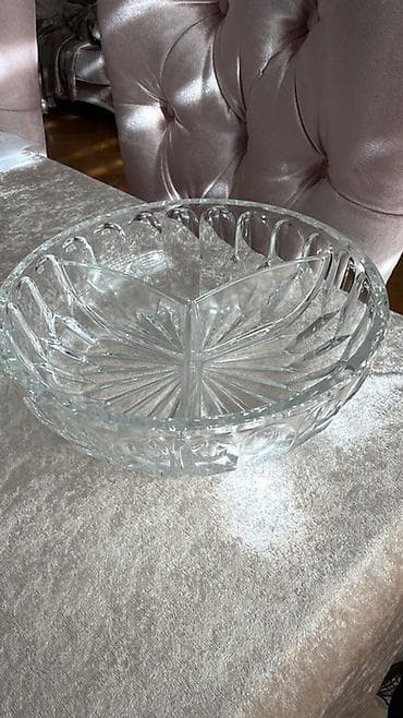 Xrustal bölməli meyvə/qəlyanaltı qabı - Material: qalın, şəffaf — 1