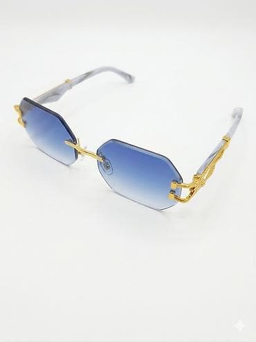 Eynəklər: Məhsul: Rimless gün eynəyi - Linzalar: çoxbucaqlı kəsimli, mavi — 1