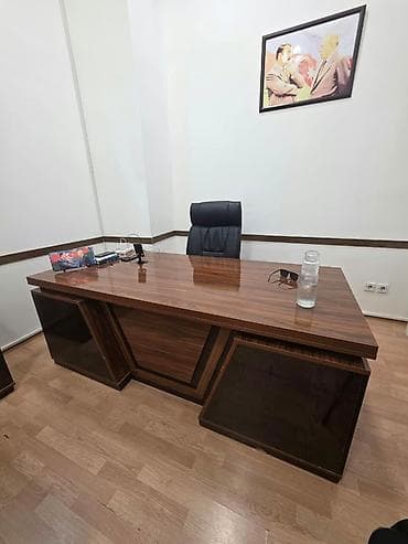 stul ofis: Ofis mebel dəsti Tərkib: - L formalı rəhbər masası: geniş iş səthi — 5
