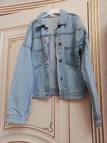 Üst geyimləri: Açıq mavi cins gödəkçə - Material: 100% denim (cins), nazik — 1