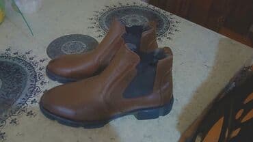 dəri qısa botinkalar: Məhsul: Kişi Chelsea üslublu qış botları - Rəng: Karamel/qəhvəyi - — 1