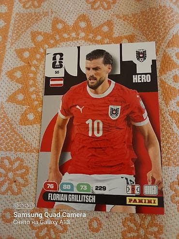 va 76: Panini futbol kartı – Florian Grillitsch (Avstriya) - Seriya: Panini — 1