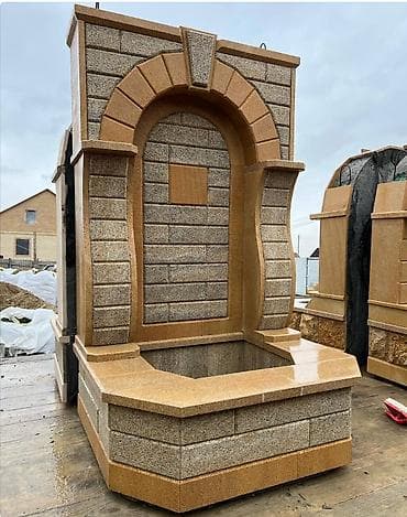 mezar daşları sekiller: Qumdaşı və qranit komplekt məzar abidələri - Material: təbii qumdaşı — 3