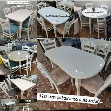 metbex ustolu: *Bir gün ərzində çatdırılma olunan* ✔️Kuxna üçün stol stul dəsti✨✨ — 9