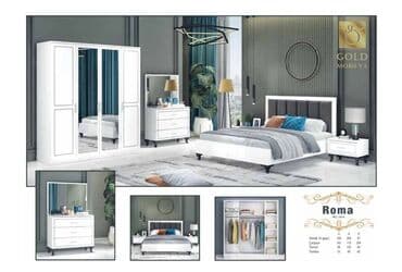 угловая тумба: Двуспальная кровать, 2 тумбы, Турция, Новый — 1