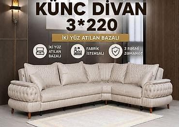 divan kohnə: Künc divan – 3×220 ölçü. - İki üzə açılan, bazalı mexanizm: hər iki — 1