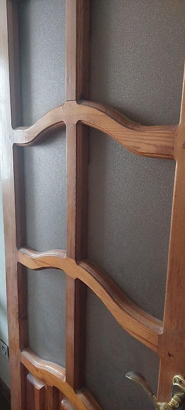 Крепежные изделия: Taxta otaq qapısı – şüşəli model - Material: tam ağac (təbii taxta — 3