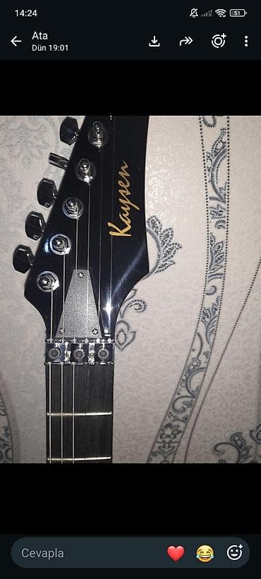 gitara satisi: Elektrik gitara – Kaysen markalı, mavi metalik korpuslu.2 hefdedir — 2
