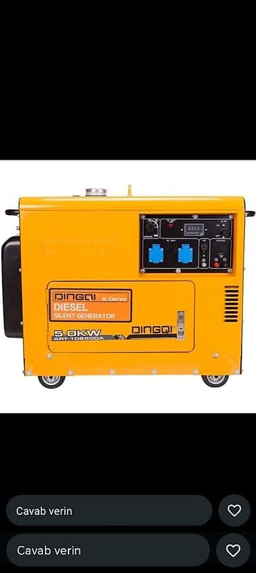 DINGQI Diesel Silent Generator – 5.0 kW - Güc: 5.0 kW (ART: 108500A