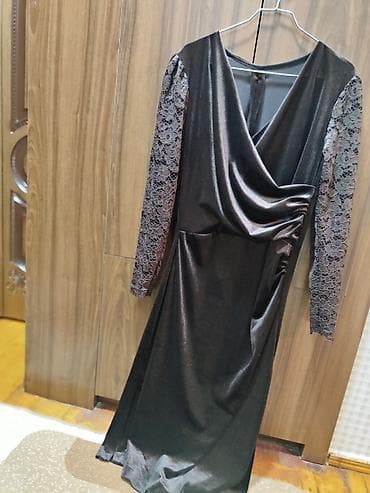 Qara ziyafət/libas - Model: Uzun, zərif ziyafət donu - Parça: Yumşaq — 2