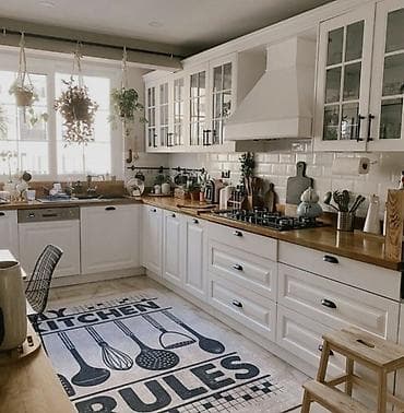 daewoo kombi: Ağ klassik üslubda mətbəx mebeli dəsti - Dizayn: Şpon/panel önlüklər — 1