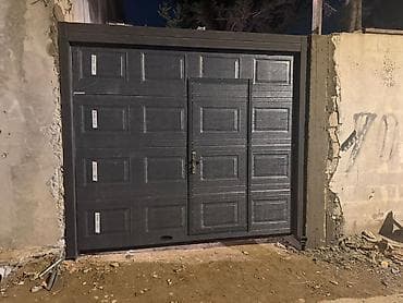 ev darvazalari: Dəmir Qaraj darvazası, Seksional, rəng - Qara, Qapı ilə — 1