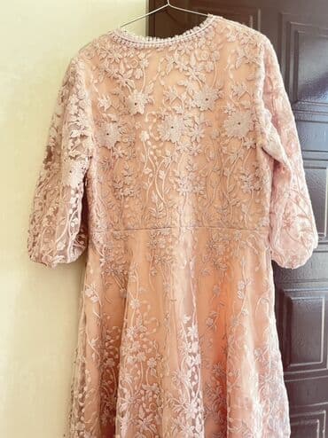 фатиновые юбки для девочек: Zərif pudra-çəhrayı rəngdə midi don - Parça: şəffaf tül üzərində incə — 2