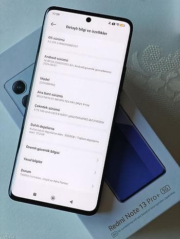 data modem sim card: Redmi Note 13 Pro+, 512 GB, rəng - Qara, Barmaq izi — 5