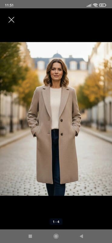 kəsilmiş əl şəkilləri: Palto, H&M, S, rəng - Bej — 1