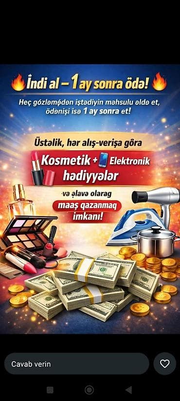 boss az vakansiyalar: Satış məsləhətçisi tələb olunur, İstənilən yaş, Təcrübəsiz, İşəmuzd ödəniş — 1