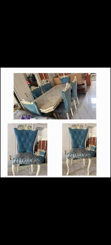 köhnə qədim gədim sovet davet stol stul mebel: Для гостиной, Б/у, 6 стульев — 2