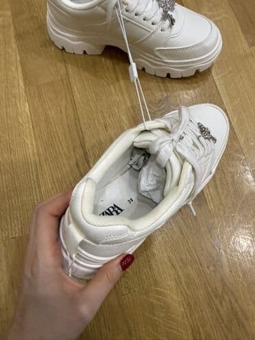 женские кеды на платформе: Zara, Ölçü: 36, rəng - Ağ, Yeni — 4