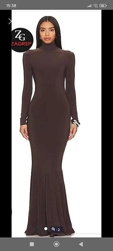 Geyınılmeyıb.70aznQadın geyimi – uzun qollu, boğazlı, tünd qəhvəyi