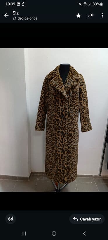 женские леггинсы на флисе: Qadın üst geyimləri – uzun modellər - Leopard naxışlı süni kürk — 1