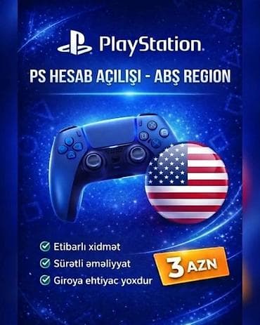 PlayStation üçün ABŞ regionunda PS hesabı açılışı xidməti. - Etibarlı