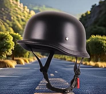 kugoo m4 pro: Mat qara motosiklet dəbilqəsi – retro “half/shorty” Alman stilində⛑ — 2