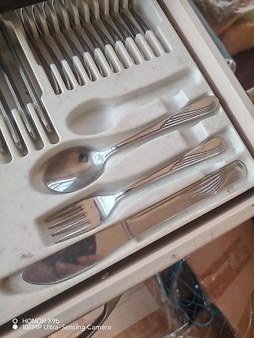 pitbul sekilleri: Paslanmayan poladdan çəngəl-bıçaq qaşıq dəsti - Klassik xəttli — 3