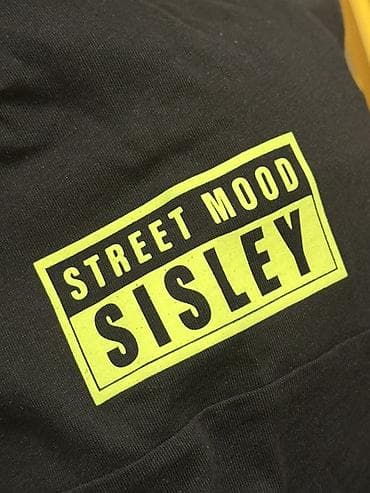 stringer alt geyimi: Sisley “Street Mood” uzunqol köynək - Rəng: qara, neon-sarı qrafik — 3