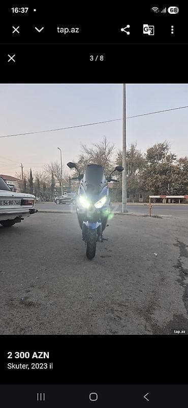 Skuter – 2023 il, mavi rəng Xüsusiyyətlər: - Geniş ön vindsild