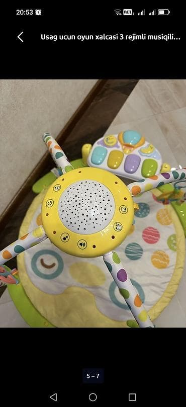 oyuncaglar: Uşaq üçün musiqili oyun xalçası və aktivlik mərkəzi - Dairəvi yumşaq — 6