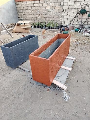 Uzun düzbucaqlı dekorativ dibçəklər – beton/şpaklyovka əsaslı Məhsul — 2