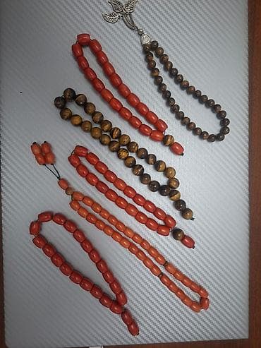 tebii mirvari muncuq: Mərcan təsbeh - Mənşə: Hind Okeanı sahili, Afrika - Material: təbii — 2