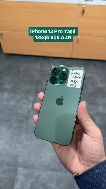 işlənmiş iphone 13 pro: IPhone 13 Pro, 128 GB, Yaşıl — 2
