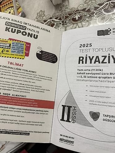 formalar: Riyaziyyat Testlər 11-ci sinif, DİM, 2-ci hissə, 2024 il — 3