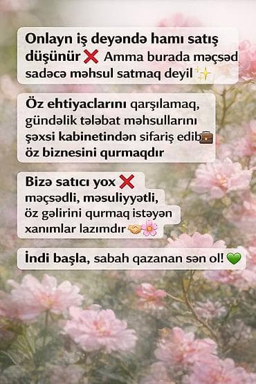 Onlayn biznes imkanı – şəxsi kabinetlə sifariş və gəlir qurmaq sistemi