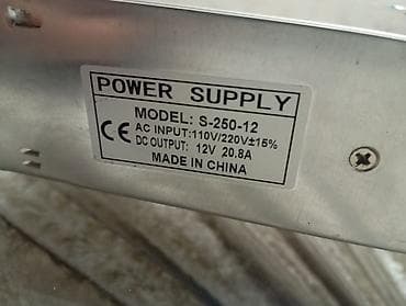 dc motor: Məhsul: AC-DC S-250-12 qoltuq tipli güc mənbələri (12V) 3 ədəd var 1 — 5