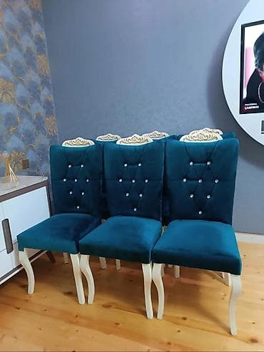 süd ceni: Zərif klassik üslubda Stullar 28Azndən. - Rəng: tünd firuzə/şam — 2