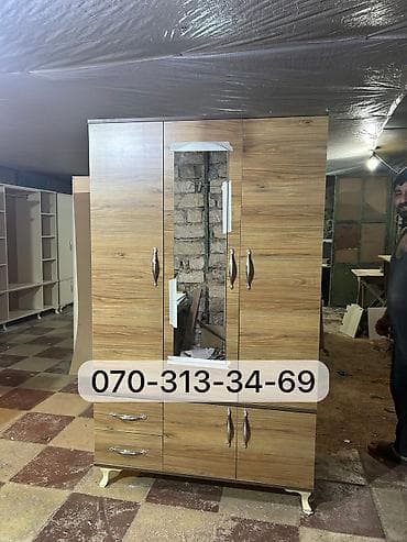 trimo: 3 qapılı paltar dolabı - Ölçü: 120×200 sm - Model: mərkəzdə güzgülü 3 — 6