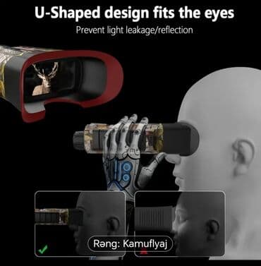 sanal gözlük: Rəqəmsal gecəgörmə binoklu – kamuflyaj dizayn Xüsusiyyətlər: - 3W / — 4
