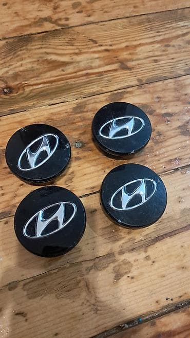 kia disk: Hyundai təkər diski üçün mərkəz qapaqları (4 ədəd) - Rəng: qara, xrom — 3