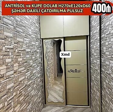 paltar dolab: ANTRİSOL və Kupe Dolab Ölçülər: H270 x E120 x D60 sm Qiymət: 400₼ — 1