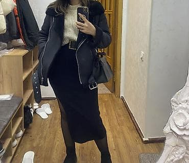 Пальто, Bershka, S, цвет - Черный