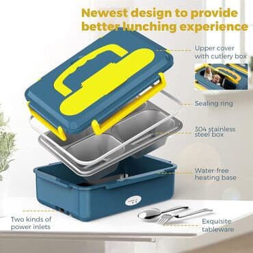 şüşə banka istehsalı: Elektrikli Qızdırılan yemek TermosuLunch Box Çıxarıla bilən qida — 4