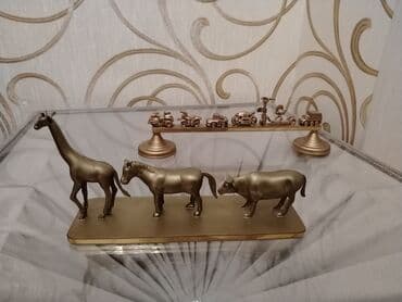 декоративные головы животных на стену: Фигура, Металл, цвет - Золотой — 2