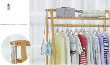 вешалка напольная для одежды: Asılqan Bambuk ağacından Ölçü: 145*60*40sm Gündəlik və ya Mövsümi — 5