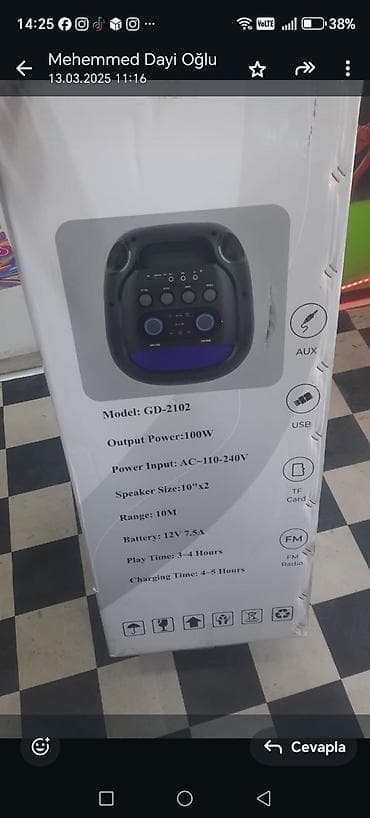 akustik kalonka: Gənwoo GD-2102 portativ akustik sistem - Güc: 100W - Giriş — 1