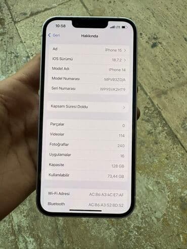 iphone 17 bakı: IPhone 14, Ağ, Simsiz şarj — 8