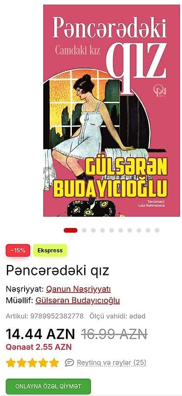 laləli instagram: Məhsul: “Pəncərədəki qız” – Gülşərən Budayıcıoğlu Nəşriyyat: Qanun — 1