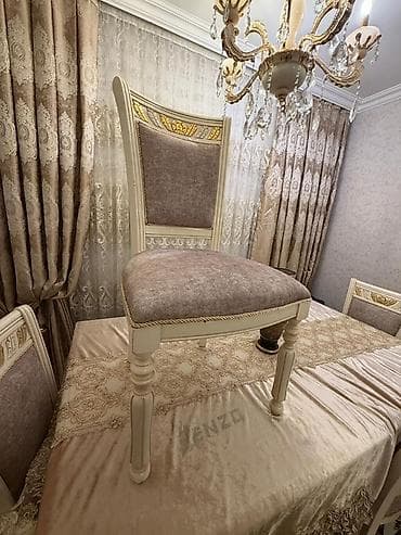 stul: Qonaq otağı üçün, Açılmayan, Dördbucaq masa, 6 stul — 2