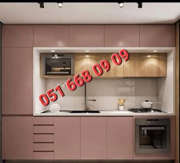 Sifarişlə mətbəx dəsti, Özü çəkən petlələr, MDF, Kredit yoxdur, Pulsuz çatdırılma — 1